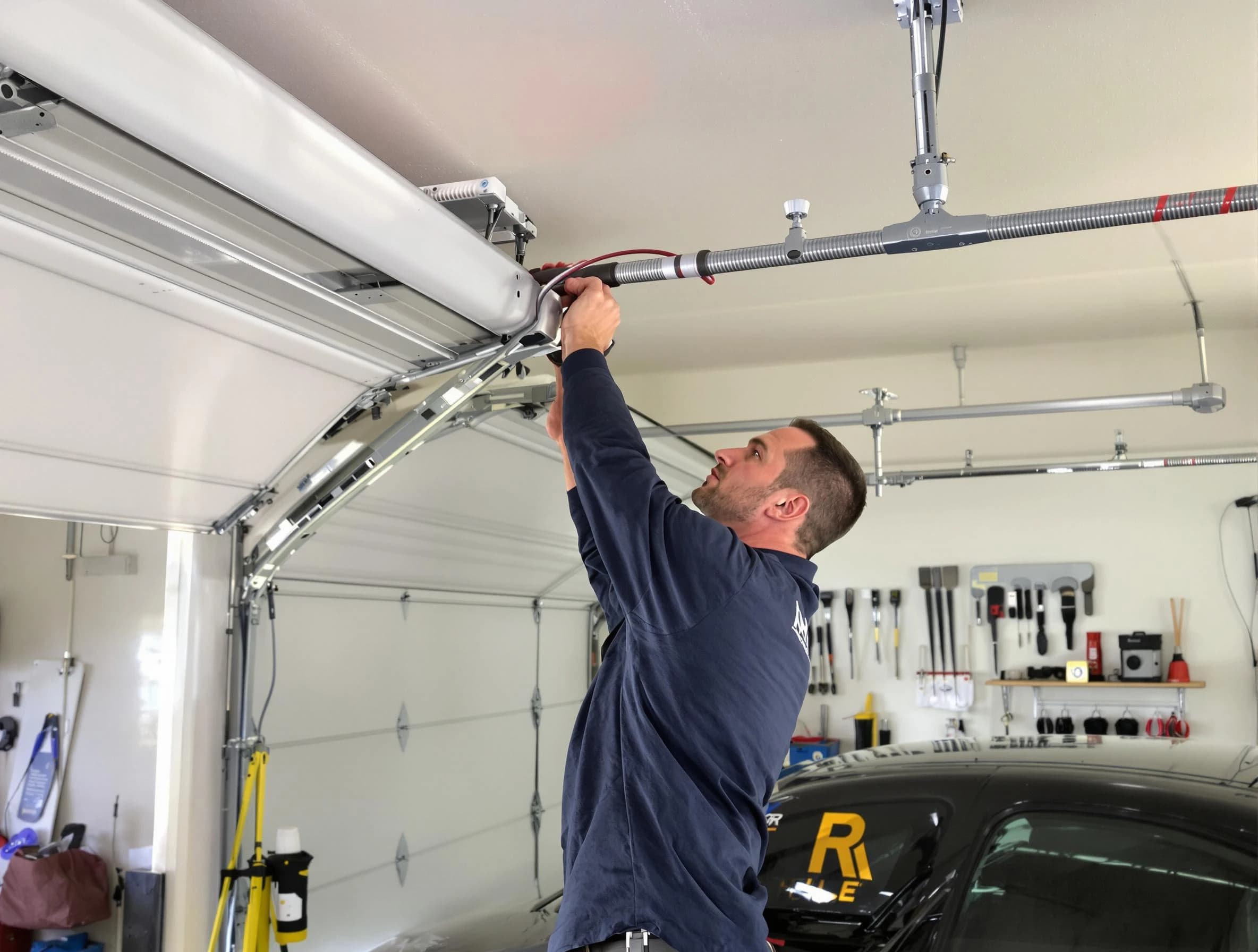 Walpole Garage Door Repair technician performing garage door cable repair in Walpole