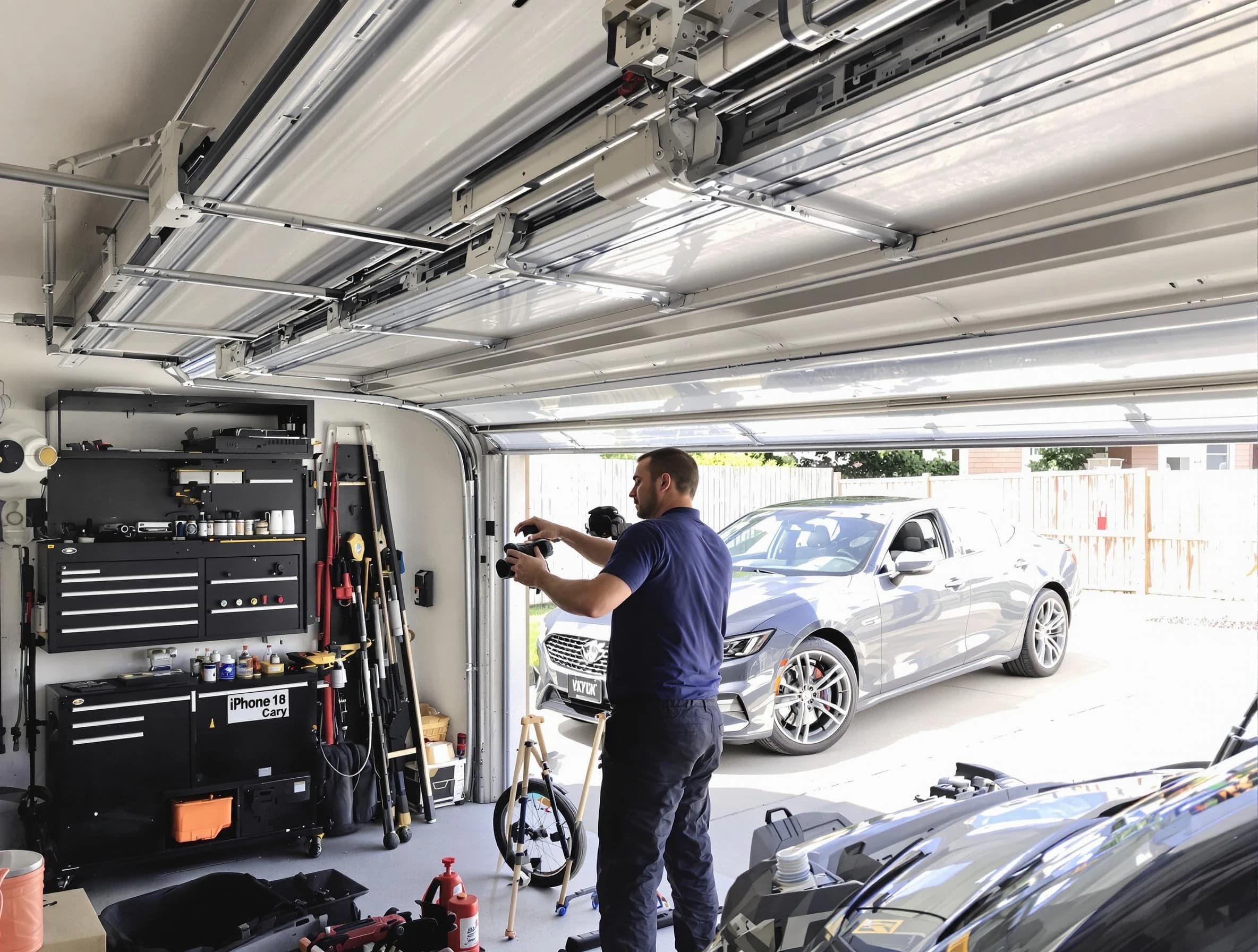 Walpole Garage Door Repair technician fixing noisy garage door in Walpole