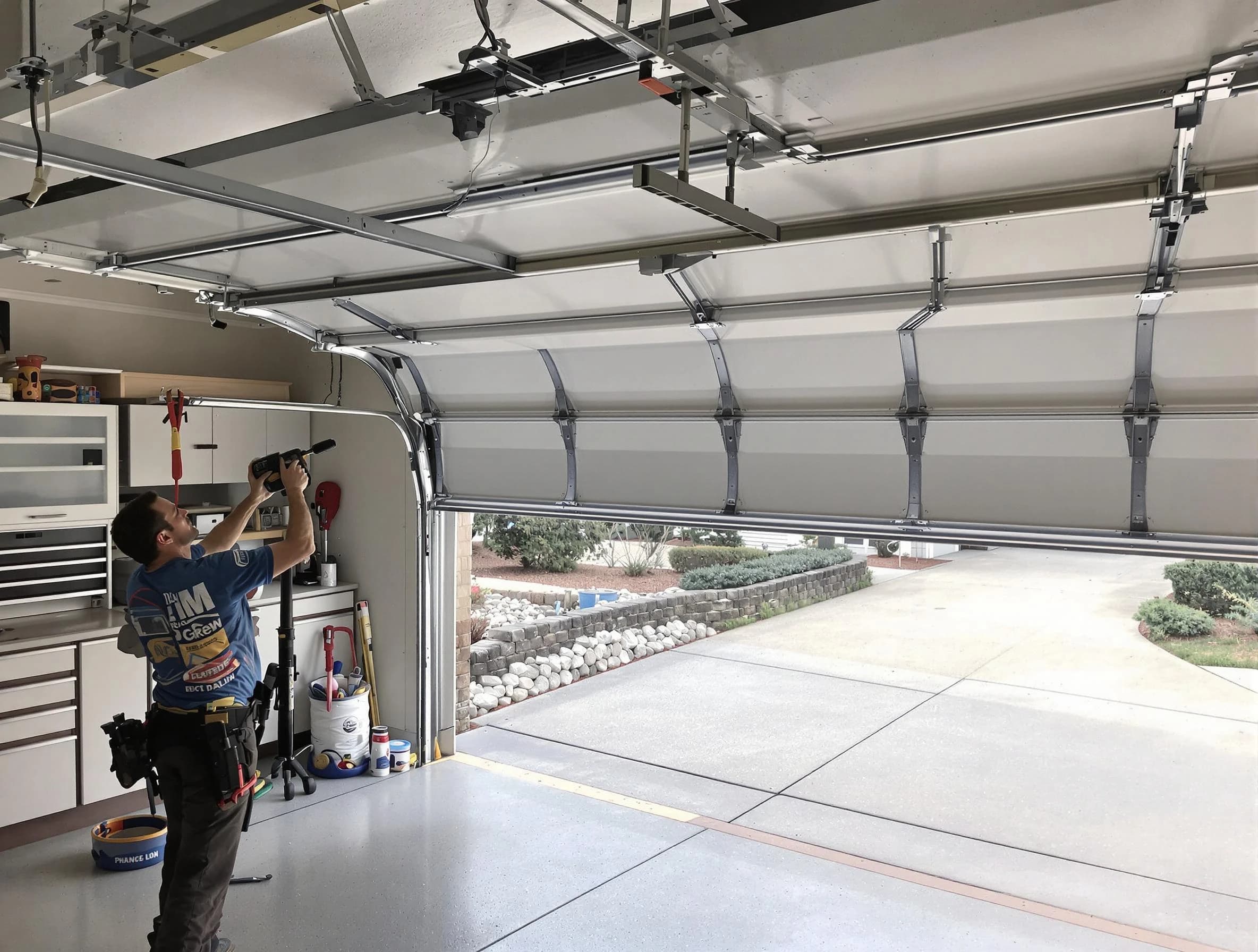 Garage door track repair service by Walpole Garage Door Repair in Walpole