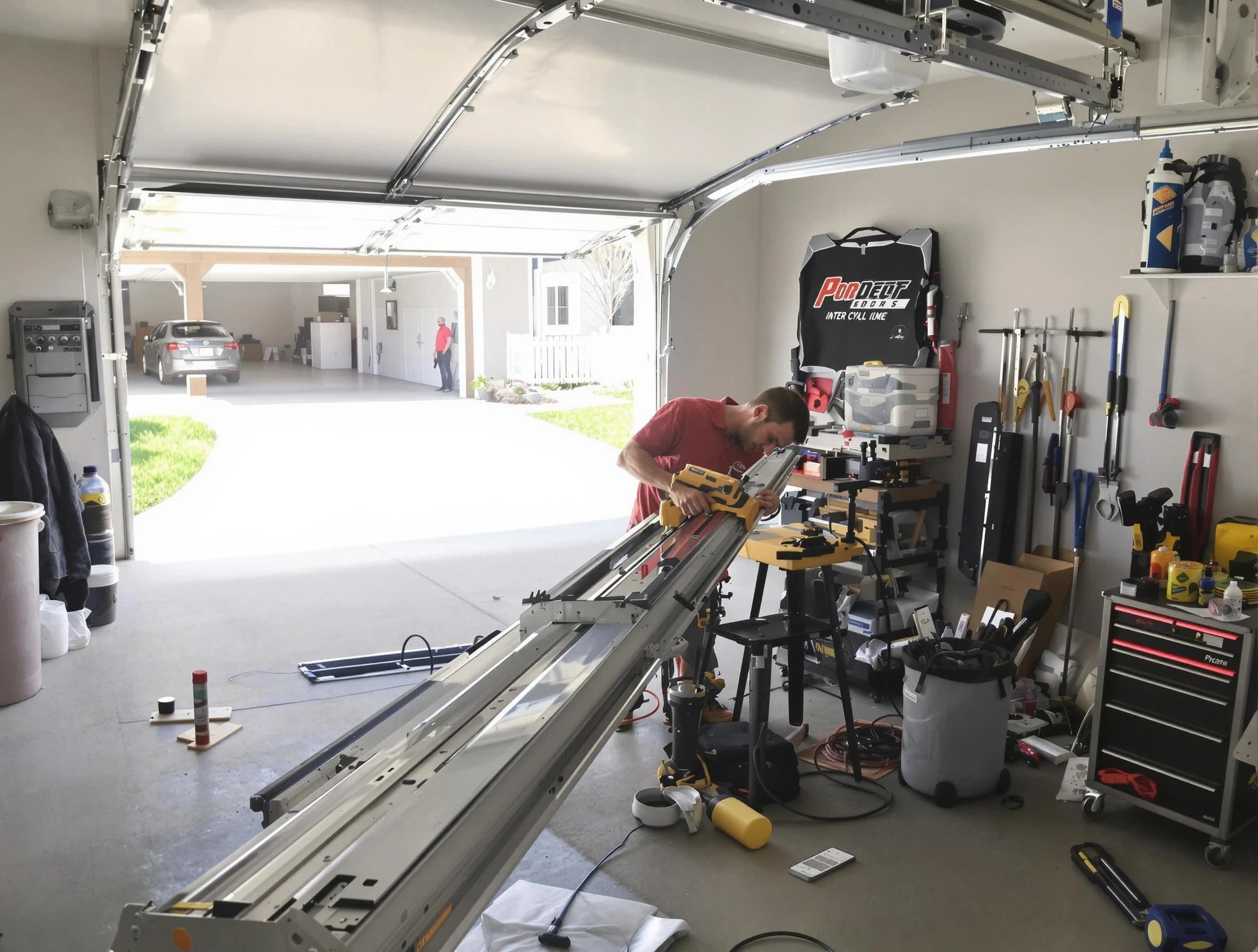 Walpole Garage Door Repair expert performing track repair in Walpole
