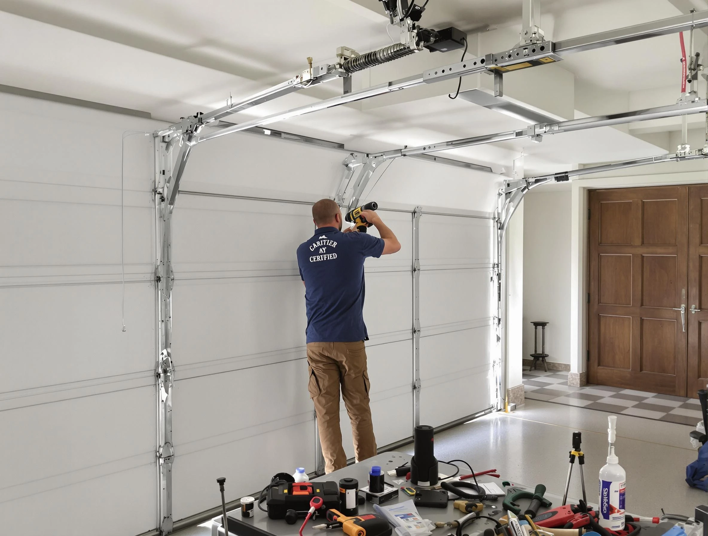 Walpole Garage Door Repair certified technician performing precision garage door repair in Walpole