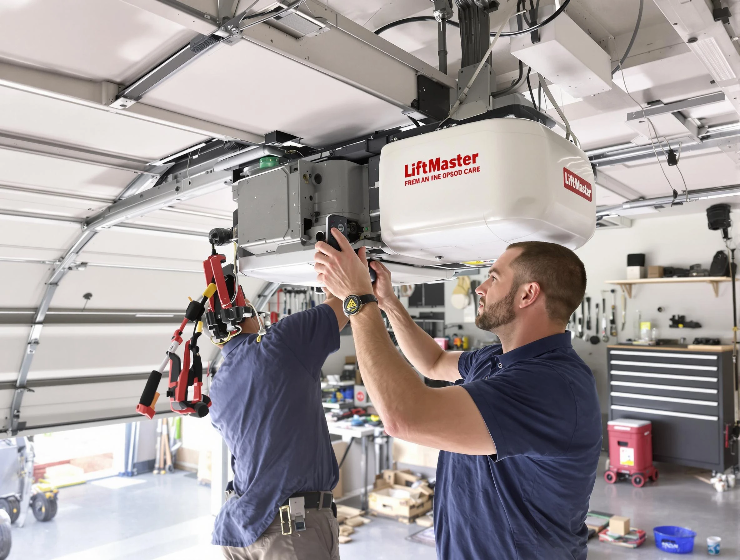 Walpole Garage Door Repair technician performing advanced diagnostics on garage opener in Walpole